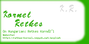 kornel retkes business card